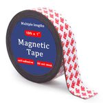 Towjug Magnetic Tape Strip Roll with 3M Self Adhesive Backing,(1" Wide x10ft Long) Flexible Sticky Magnet Tape Strips for Kitchen, Garage Whiteboards Fridge Organization