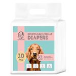 Foodie Puppies Dogs Disposable Diapers for Female Dog - (10Pcs, XtraLarge) | Diaper Pants/Sanitary Cotton Underwear Nappy | Leak-Proof, Ultra-Absorbant | Daily and Travelling Purpose