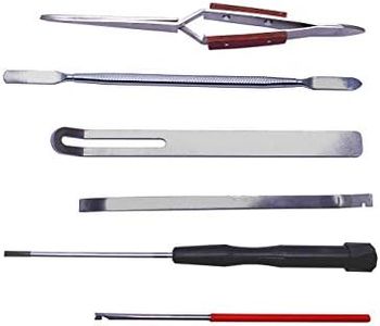 Jiayouy 6Pcs Durable Woodwind Instrument Repair Tool Steel Spring Hook Screwdriver Reverse Tweezers Trimming Tools Set for Sax Clarinet Oboe Flute Piccolo
