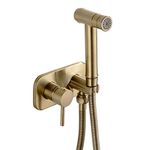 Brass Toilet Hot Cold Bidet Spray Handheld Bidet Diaper Set Bathroom Shower Set Sprayer Jet Douche Kit Brushed Gold