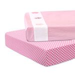 abracadabra Cotton Flat Sheet for Standard Cot and Crib, Super Soft, Breathable & Hypoallergenic, (165 cm X 106 cm, Set of 2, Blossom, Pink)