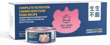 PET-EVER PureFeast Pork Recipe Wet Dog Food, Grain Free - BPA Free - Natural Raw Dog Pate Food (Pack of 6) 3.5 Ounce Cans