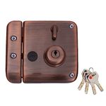 Godrej Rim Lock I Tribolt XL+ I 2C Deadbolt I for Home Main Door I for Inside/Outside Opening Door & Left/Right Handed Doors I 4 Keys I 5 Year Warrenty I Manual Locking I Antique Copper Finish