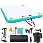 Inflatable Floating Dock, Inflatable Pool Air Mattress, Swimming Chair with Air Pump, Inflatable Water Hammock, Inflatable Dock, Floating Platform for Pool, Ocean (Green, 3.6 m x 2 m)