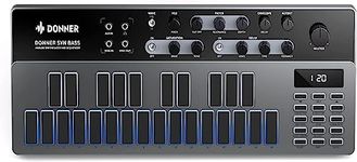 Analog Bass Synthesizer and Sequencer, Donner Essential B1 with Intuitive User Interface, 128 Patterns Memory, Saturation & Delay Effects, Make for Classic Acid Sound