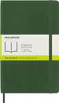 Moleskine Classic Plain Paper Notebook, Soft Cover and Elastic Closure Journal, Color Myrtle Green, Size Large 13 x 21 A5- 192 Pages