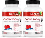 Renew Actives CoQ10 Ubiquinone Supplement: 200mg CoenzymeQ10 Caps - Cardiovascular, Helps with Migraine & Headaches, & Immune System Health Boost - High Potency Oxidized CoQ10-120 Capsules