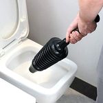 Garden Mile Heavy Duty Black Toilet Plunger - Flexible PVC Plastic High-Pressure Drain Unblocker Bathroom Accessory Plunger - Essential Household Tool Kit for Toilets, Bathtubs, Showers and Sinks