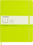 Moleskine - Classic Notebook, Plain Notebook, Soft Cover and Elastic Closure, Size X-Large 19 x 25 cm, Colour Lemon Green, 192 Pages