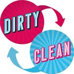 Dishwasher Magnet Clean Dirty Sign Indicator - Clean Dirty Dishwasher Magnet - Kitchen Dish Washer Magnet - Waterproof and Double Sided Flip with Bonus Adhesive Metal Plate (Pink & Ocean Blue)