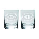 NHL Montreal Canadiens Satin Logo Rocks Glass, 2-Pack