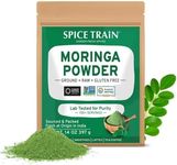 SPICE TRAIN, Moringa Powder (397g/14oz) Moringa Oleifera Leaf Powder - Gluten Free, Non-GMO | Perfect for Smoothies, Drinks, Tea & Recipes | Packed in Resealable Zip Lock Pouch