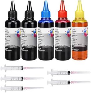 AYMSous 5-Pack Universal Ink Refill Kit for All HP Canon Epsn Brother Printers Compatible Cartridges Refillable Cartridge CISS CIS System with Syringes(5x100ML 2BK, 1C. 1M, 1Y)