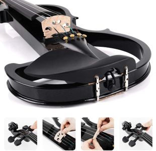 Vangoa 4/4 Electric Silent Violin – Black