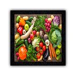 PNF Poster And Frames Fruits & Vegetables Framed Wall Poster | For Living, Bedroom | Home Decoration Item | Best Gifting Option (14x14inch) 25374