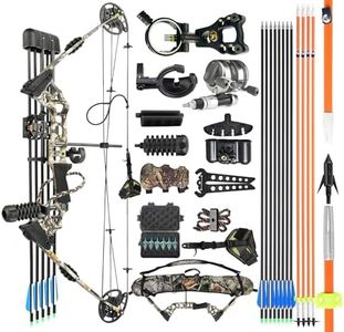 surwolf Archery Bowfishing Compound Bow Kit Ready to Fish Kit with Bowfishing Reel, Bow Fishing Arrows Right & Left Handed for Adult/Youth Fishing Hunting Target Shooting (Camo, Left-Handed)