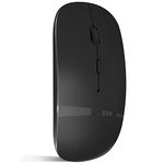 QYFP Bluetooth Mouse, Rechargeable Wireless Mouse for MacBook Pro/Air/iPad/Laptop/PC/Mac/Computer, Black