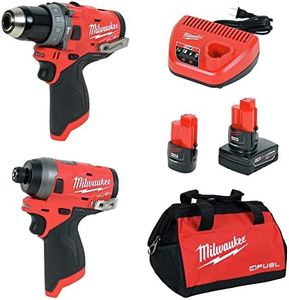 Milwaukee Electric Tools 2598-22 M12 Fuel 2 Pc Kit- 1/2" Hammer Drill & 1/4" Impact