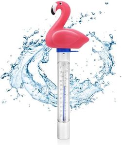Pool Thermometer Floating, Water Temperature Thermometer with String, Large Size Easy Read & Shatter Resistant Pool Accessories for Ice Bath & Hot Tub, Outdoor & Indoor Swimming Pool, Spas (Flamingo)