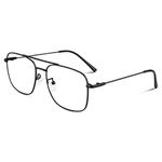 LINVO Fake Glasses Pilot Style Classic Retro Fashion Metal Eyeglasses Non Prescription Clear Lens Glasses for Women Men UV400