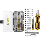 INGCO 55 Pcs Screwdriver Bits Set, Precision Screwdriver Set with Ratchet Wrench and Bits Magnetic Driver Kit Professional Electronics Repair Tool Kit for Repair Computer, PC, Laptop, iPhone