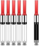 6 Pieces Universal Fountain Pen Ink Converter International Fountain Pen Ink Cartridge Converter Refillable Standard Ink Plunger Converter (Red)