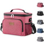 Lifewit Insulated Lunch Bag for Men, Thermal Lunch Box for Women Cool Bag, Reusable Leakproof Lunch Tote Bag with Adjustable Shoulder Strap for Adult for Work/Picnic/Beach, Pink 9L