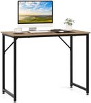 Giantex 100cm Computer Laptop Desk, Metal Frame Writing Desk, Home PC Office Desk with Adjustable Foot Pads, Conference Tables for Combined Use, Compact Task Desk for Bedroom, Study (Natural)