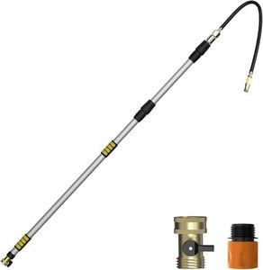 SISUPASSIE 20FT Reach Gutter Cleaning Tools from Ground, Telescopic Rain Gutter Cleaners Tool with Quick Connect Adapter and Bendable Wand for 2nd Story House