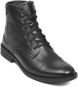 Zoom Boot for Men Leather High Ankle Formal Casual Boot with Laces for Adults Super Comfortable with Lightweight and Slip Resistant Sole A-5200 (Brown)