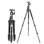 60 Inch Compact Camera Travel Monopod Tripod 360 Degree Swivel Ball Head 1/4 Quick Release Plate Carry Bag 5 Section Height Adjustable