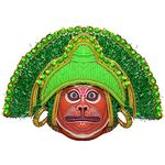 santarms Handicrafts - Lord Hanuman Purulia Art Of Folk Chhau Dance Face Mask Best Home Decor Wall Decorative Hanging Showpiece Bengal Chau Crafts Handmade Big Size, PACK OF 1