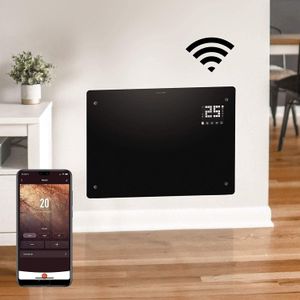 Devola 1500W Smart Glass Panel Heater – Wall Mount Electric Radiator