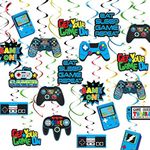 TMCCE 48 PCS Video Game Party Supplies,Gamer Birthday Party Supplies Hanging Swirl Decorations for Video Game Birthday Party Supplies Decorations for Boy