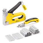 Upholstery 4 in 1 Staple Gun Heavy Duty, with 4000 Staples, Remover, Manual Brad Nailer Power Adjustment Stapler Gun for Wood, Upholstery, Carpentry, Decoration DIY