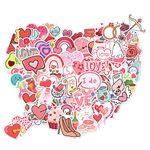 100 Pcs Cute Love Stickers for Kids Girls, Girl Friend, Lover, Adult, Romantic Valentine's Day Heart Stickers for Water Bottles, Laptop, Phone, Notebook