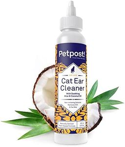 Petpost | Cat Ear Cleaner - Best Ear Remedy for Cats - Natural Coconut Oil Treatment Drops - Alcohol & Medicine Free 237 ml