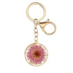 AMOR SPES Real Flower Keychain Handmade Dried Pressed Flower Charms 12 Month Birthday Valentines Gifts for Women Men (November)