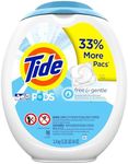 Tide PODS Free and Gentle Laundry Detergent, 96 Count, Unscented and Hypoallergenic for Sensitive Skin, Free and Clear of Dyes and Perfumes, HE Compatible (Packaging May Vary)