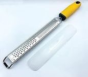 INEWPRODUCTS Cheese Grater Stainless Steel, Lemon Zester, Great for Fruits, Garlic, Ginger, Nutmeg, 18/8 Steel (Yellow)