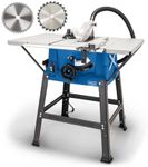 Scheppach HS100S Table Saw | 10" 250mm Circular Saw 45° Tilt | 2000W | XL Table 64x94cm | 85mm Cutting Height | Inc. Base, 2 Blades & Cross Cutting Gauge