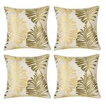 GUOIOOI Pack of 4 Decorative Throw Pillow Covers, Embroidery Cotton and Linen Square Modern Cushion Cover for Couch Sofa Bed Girls Room, 18 X 18 Inch (Color : Gold)