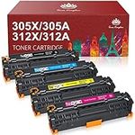 Toner Kingdom Remanufactured Toner Cartridge Replacement for HP 305 305A 305X 312 312A 312X for HP Pro 400 300 Color MFP M451dn M451nw M475dn M476nw M476dw M351A M375nw Toner Printer (4 Pack)