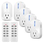 TNP Wireless Outlet Switch with Learning Code Remote Control (3 Pack) Wireless Electrical Outlet Plug for Household Appliances Electrical Equipment Lamp Light