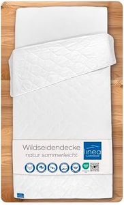 LINEA by böhmerwald - nature - Wildseide sommerleicht, 135x200, 100% Wildseide, Weiß, Allergiker geeignet, waschbar bis 40°C, in Deutschland produziert