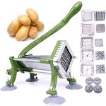 French Fry Cutter Commercial Potato Slicer with Suction Feet Complete Set, Includes 1/4", 3/8",1/2",8 Pieces,6 Pieces