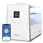 LEVOIT Humidifiers For Bedroom Large Room Home, 6L Top Fill Warm and Cool Mist for Whole House, Smart Wifi Alexa Control, Customized Humidity, Essential Oil, Sleep Mode, Timer, White,1.58 gallons