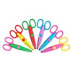 Asdirne Kids Scissors, Kids Craft Scissors Set of 6, Children Serrated Scissors, Zig Zag Cut Scissors, Assorted Colors