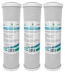 3X AquaHouse 10" Carbon Block CTO Water Filter Cartridges for Drinking Water, Reverse Osmosis Systems, fits All 10" Filter Housings