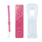 Wii Remote Controller, Wireless Controller for Nintendo Wii, Wii U Video Game Gamepads, Replaceable Remote Game Controller with Silicone Case and Wrist Strap (Pink)